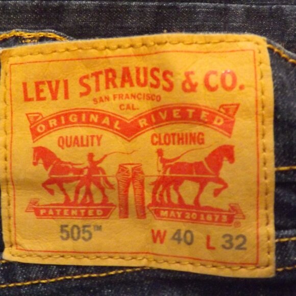 Levi’s 505 Jeans Mens 40x32 Blue Denim Straight Regular Mid Rise 5 Pocket Casual - Picture 3 of 6